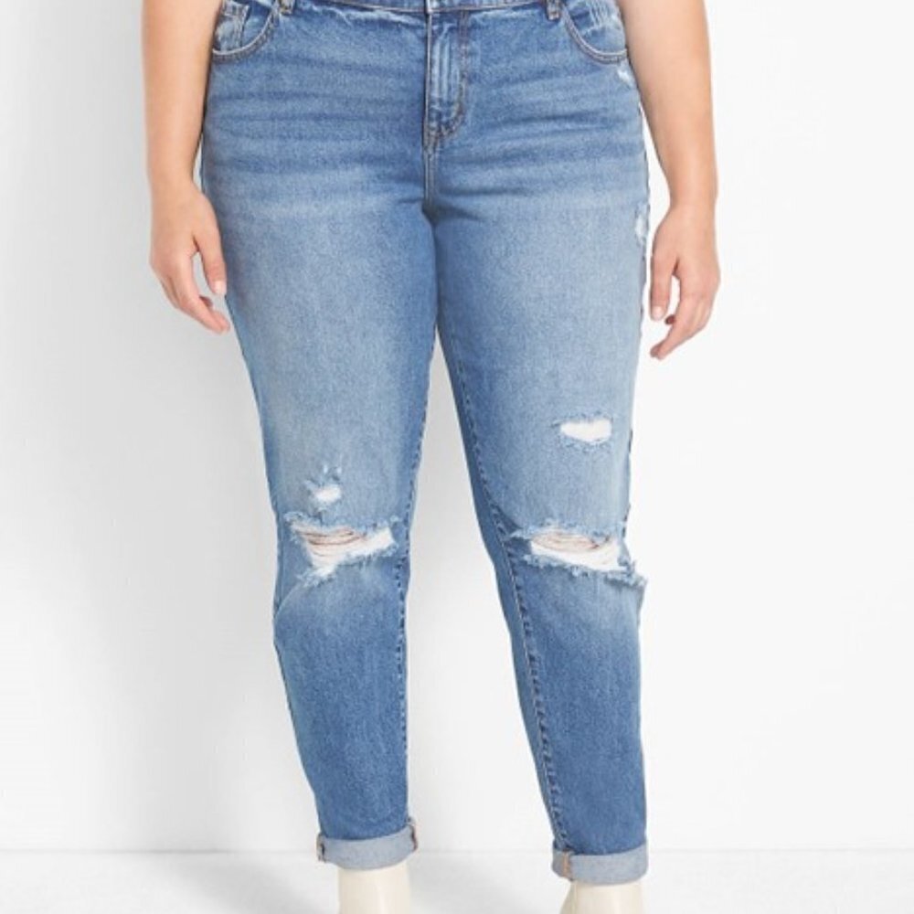 Lane Bryant Signature Fit Flex Magic Waistband Mid-Rise Boyfriend‎ Jean Size 16P